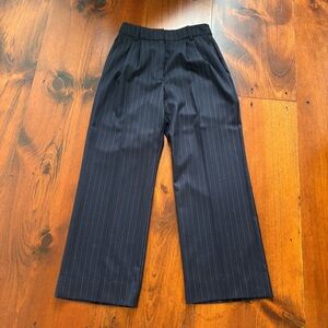Favorite Daughter “The Favorite “ Pleat Pants Navy Pinstripe